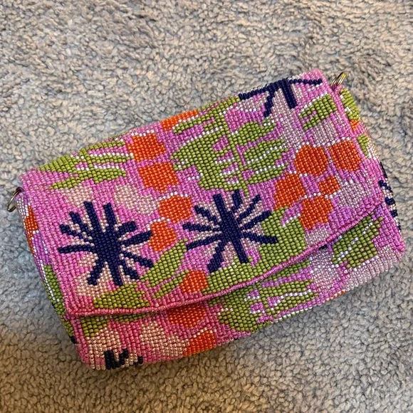 Anthropologie Vera Perennial Colorful Beaded Purse - No Chain - Picture 1 of 3